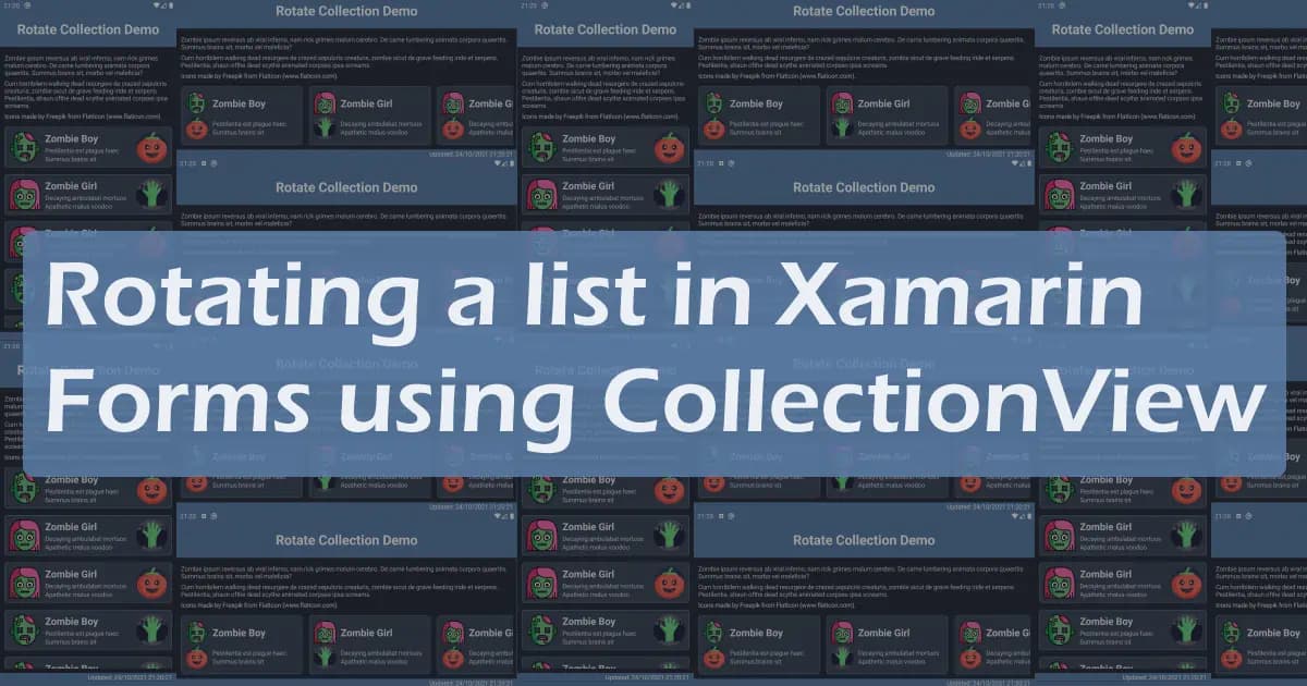 Rotating a list in Xamarin.Forms using CollectionView